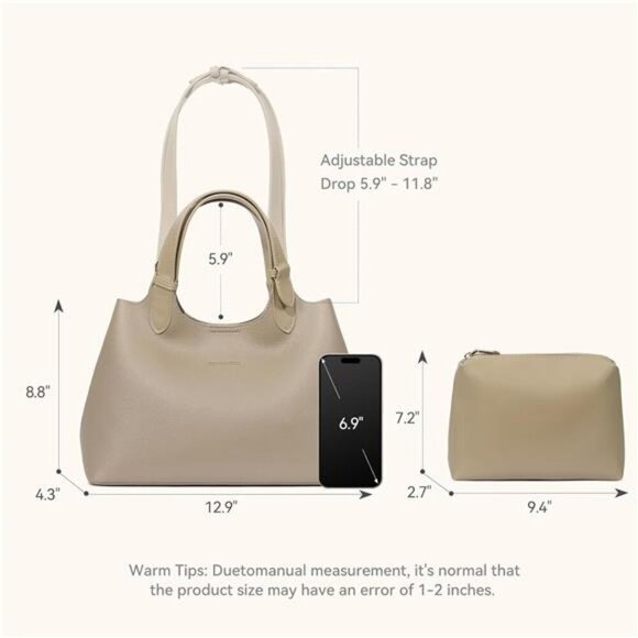 Trendy Slouchy Bags Vegan Leather Apricot - Picture 2 of 7